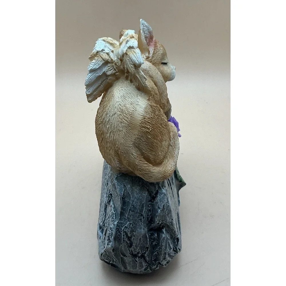 Cat Angel Memorial Statue Sleeping Orange Tabby Peace Garden Figurine Stone